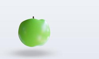 Vue de gauche de rendu de pomme verte de fruits 3d photo