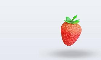vue droite de rendu de fraise de fruits 3d photo