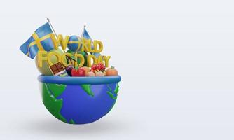 3d journée mondiale de l'alimentation suède rendu vue de gauche photo