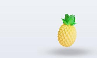 vue droite de rendu d'ananas de fruits 3d photo