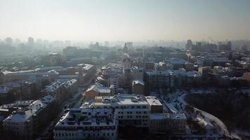 images de drones aériens. panorama de podil à kiev photo