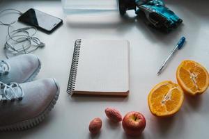 entraînement et fitness, planification du concept de régime de contrôle. photo