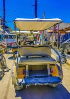 holbox quintana roo mexico 2022 voiture buggy taxi golf cart at pier village holbox mexico. photo