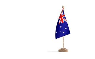mât de drapeau australien avec image d'arrière-plan d'espace blanc photo