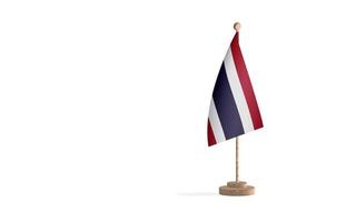 mât de drapeau de la thaïlande avec image d'arrière-plan de l'espace blanc photo