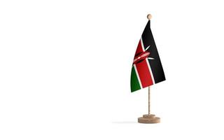 mât de drapeau du kenya avec image d'arrière-plan de l'espace blanc photo