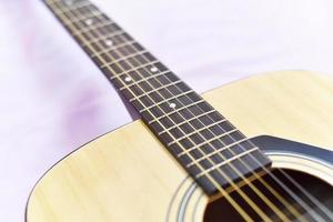 Guitare acoustique close up of guitar ton instrument de musique classique de style vintage photo