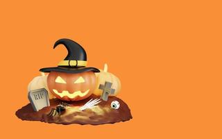 3d illustration de joyeux halloween photo