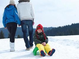 vue sur la famille d'hiver photo