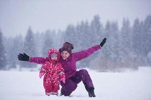 vue sur la famille d'hiver photo