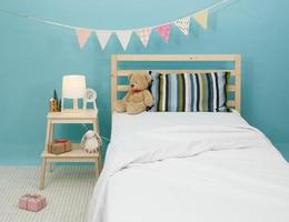 la chambre pour enfant, chambre bleue moderne pour enfant photo