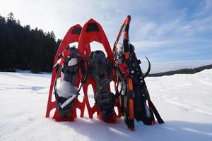 vue sur les raquettes d'hiver photo