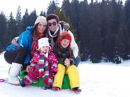 vue sur la famille d'hiver photo