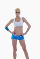 fitness et exercice avec une femme blonde photo