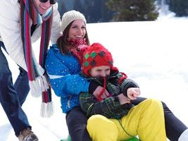 vue sur la famille d'hiver photo