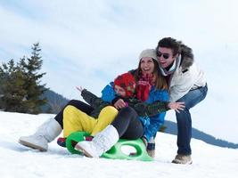 vue sur la famille d'hiver photo