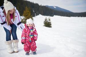 vue sur la famille d'hiver photo