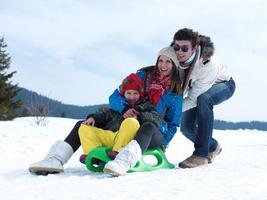 vue sur la famille d'hiver photo