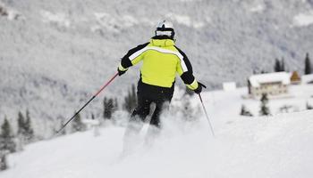 vue de ski d'hiver photo