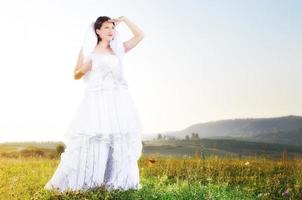 portrait de mariée en plein air photo