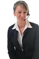 femme d'affaires avec casque photo