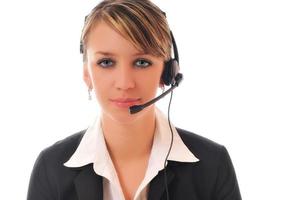 femme d'affaires avec casque photo