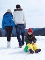 vue sur la famille d'hiver photo