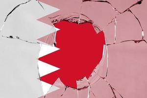 drapeau 3d de bahreïn sur verre photo