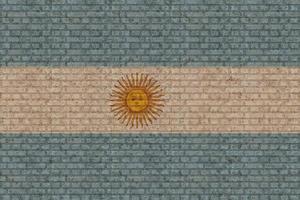 drapeau 3d de l'argentine sur le mur de briques photo