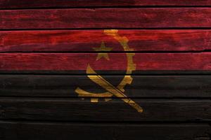 drapeau 3d de l'angola sur bois photo