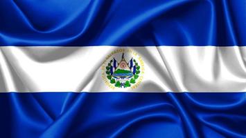 el salvador waving flag close-up soie texture image illustration fond photo