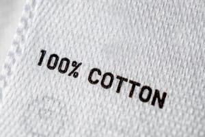 étiquette de vêtements en tissu de coton photo