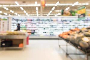 Supermarché abstrait épicerie arrière-plan flou défocalisé avec lumière bokeh photo