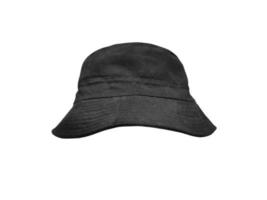 Chapeau de seau noir sur fond blanc photo