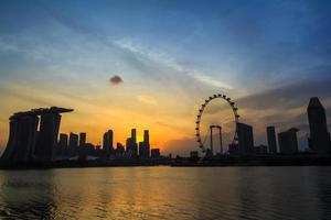 singapour twilight city silhouette