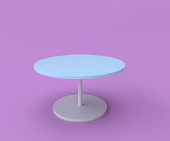 icône de table ronde, illustration de rendu 3d minimale sur fond violet. photo