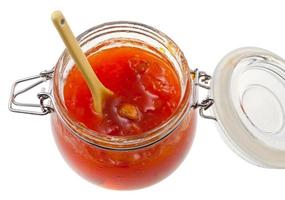 confiture d'abricot en bocal photo