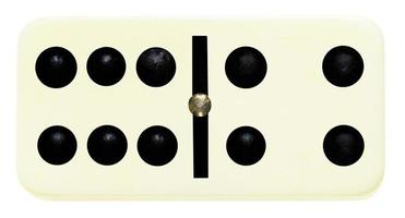 Une tuile de domino sur isolé sur blanc photo