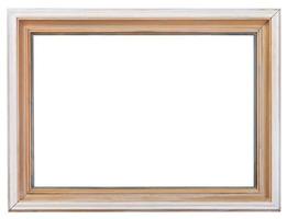 cadre photo simple en bois ancien peint en blanc