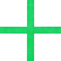 croix de rubans de satin vert isolés photo