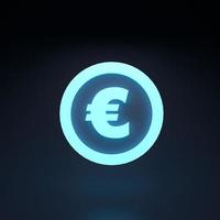 icône de l'euro. illustration de rendu 3d. photo