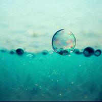 bulles d'air dans le fond de l'art de l'eau