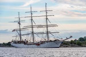 sandefjord, norvège. 31 mai 2022. le grand voilier christian radich arrivant à sandefjord, norvège, où il a été construit en 1937. photo