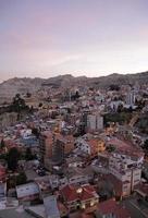 vue sur la paz, bolivie, le soir photo