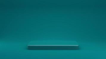 Podium sarcelle vert 3d avec fond minimaliste photo