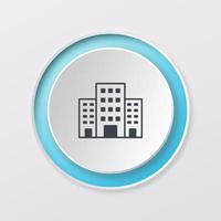 bouton de lecture icône de logo de conception numérique d'appartements résidentiels de couleur blanche photo