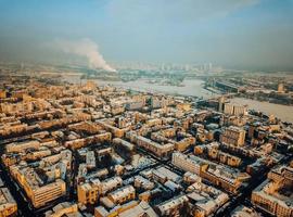 place kontraktova sur podil à kiev, vue aérienne photo