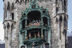 Munich, Allemagne, 2014. Le rathaus-glockenspiel à Munich photo