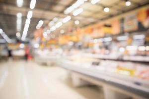 Supermarché abstrait épicerie arrière-plan flou défocalisé avec lumière bokeh photo