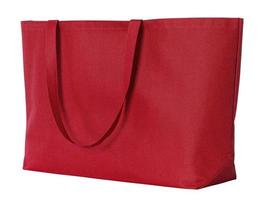 sac à provisions rouge isolé sur blanc avec un tracé de détourage photo